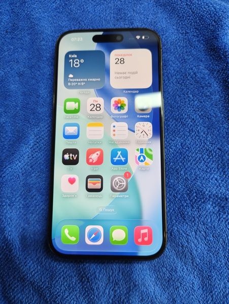 Знахідка Trofey: iPhone 15 Pro 256 ГБ б/у за 22 000 грн — на 7 499 грн (−23%) нижче ринку. Одеса, 28.09 21:41.